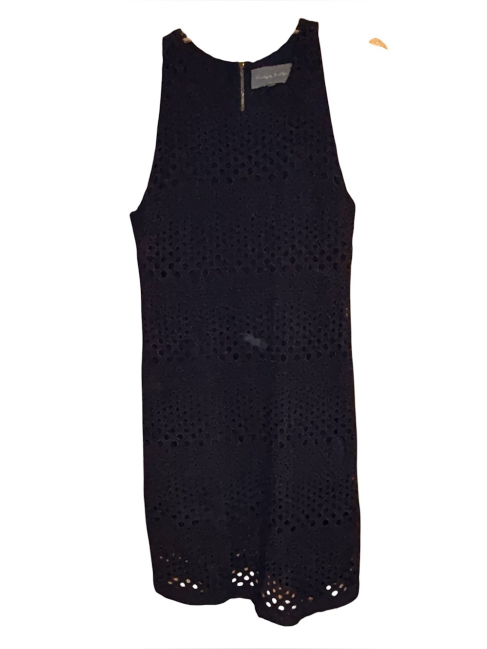 Sunday In Brooklyn Navy Eyelet Midi Dress Sleeveless Cotton Lined Women’s Medium